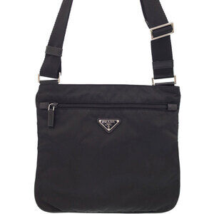 Prada Tessuto Crossbody messenger bag saffiano leather Black